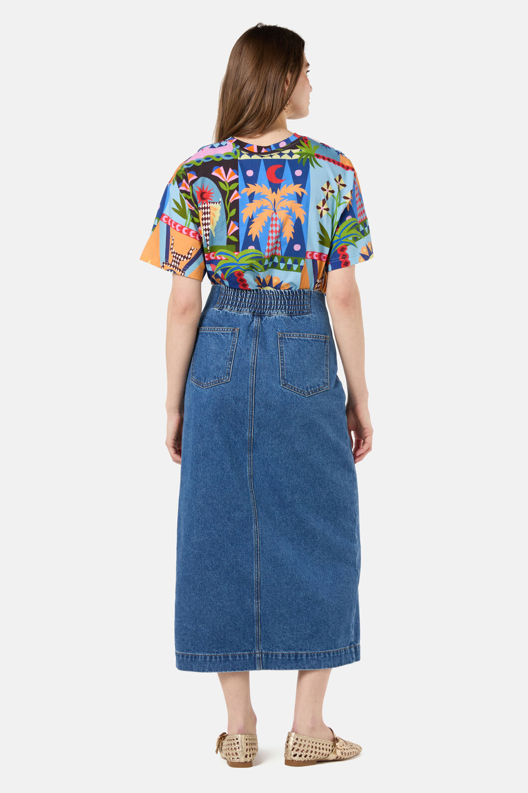 Gorman - Peyton Denim Midi Skirt - mid-blue
