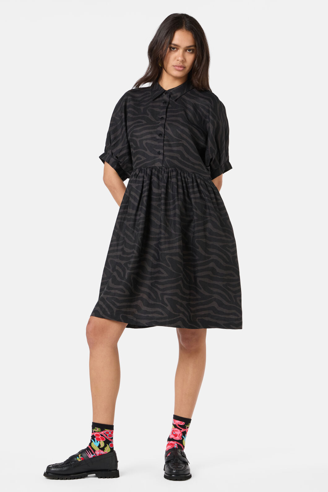 Gorman - Racing Stripes Balloon Dress - print