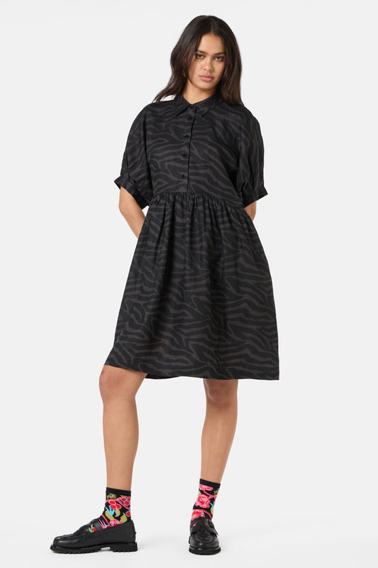 Gorman - Racing Stripes Balloon Dress - print