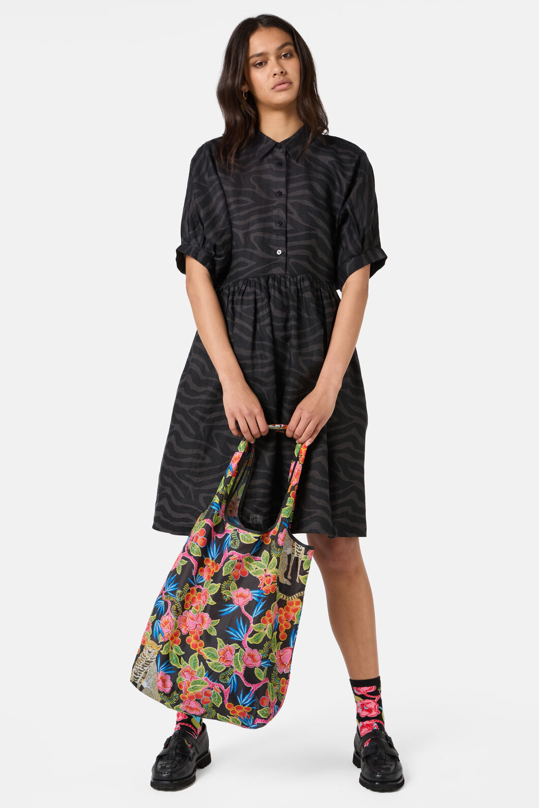 Gorman - Racing Stripes Balloon Dress - print