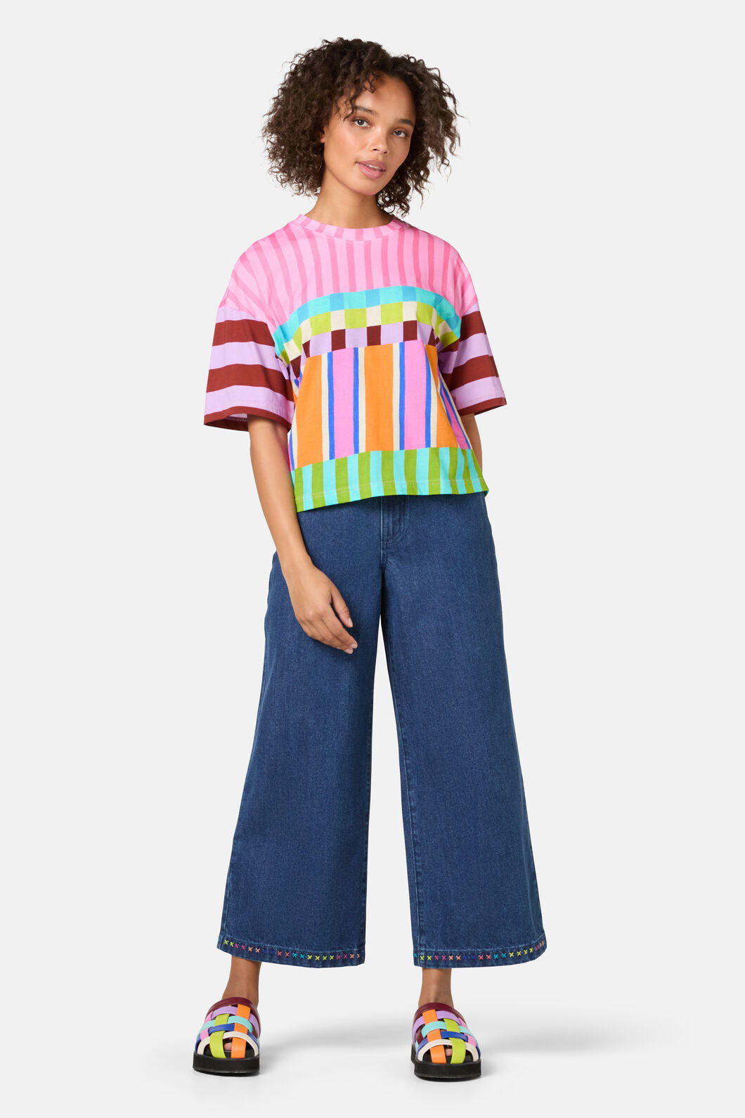 Gorman - Holiday Stripe Relaxed Tee - print