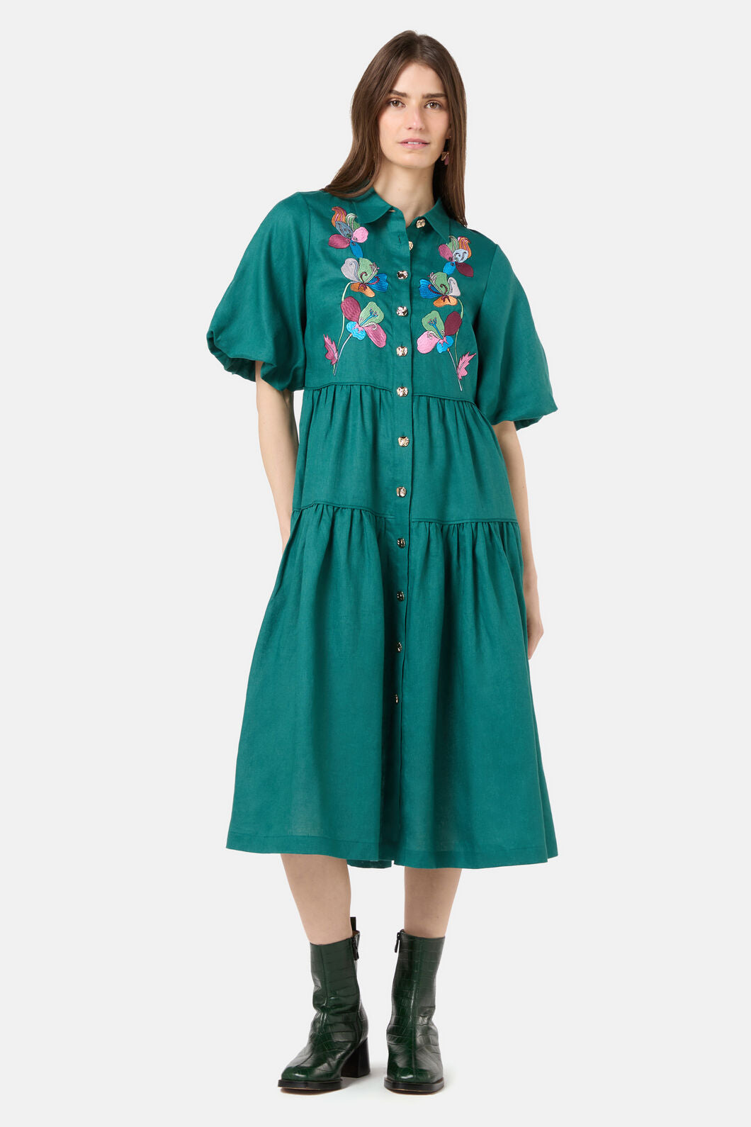 Gorman - Flora Aurora Smock Dress - green