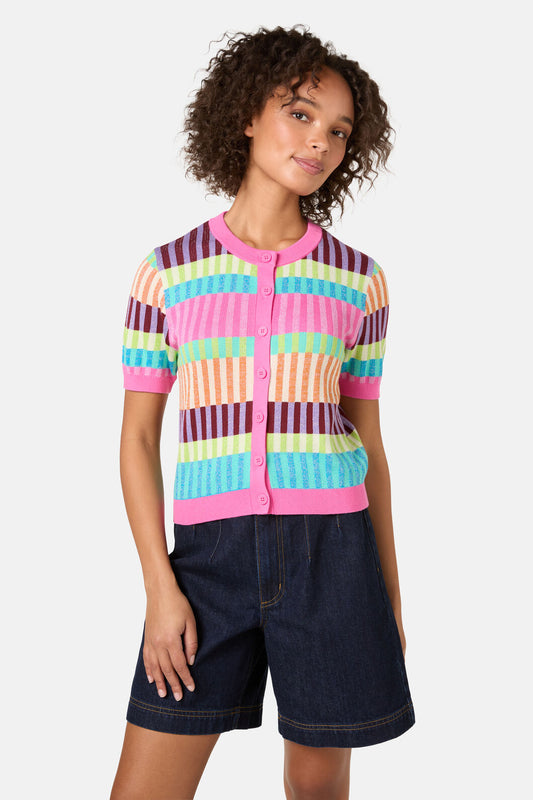 Gorman - Holiday Stripe Cotton Cardigan - multi