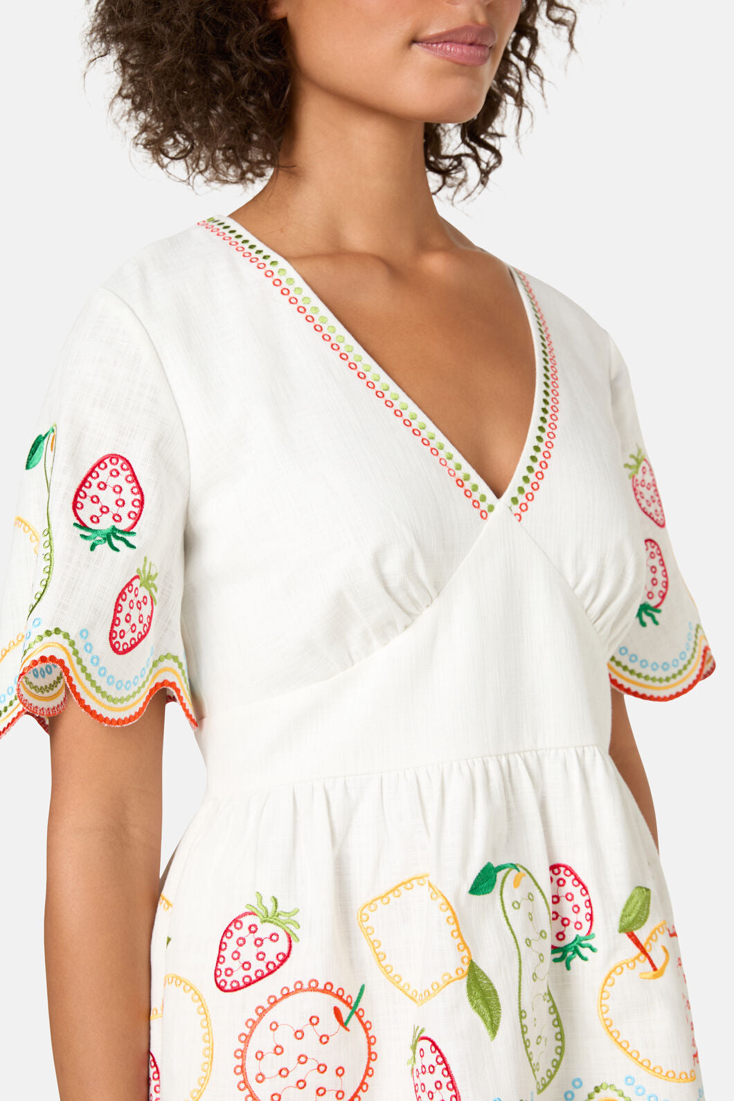 Gorman - Fruity Anglaise Embroidered Dr - white