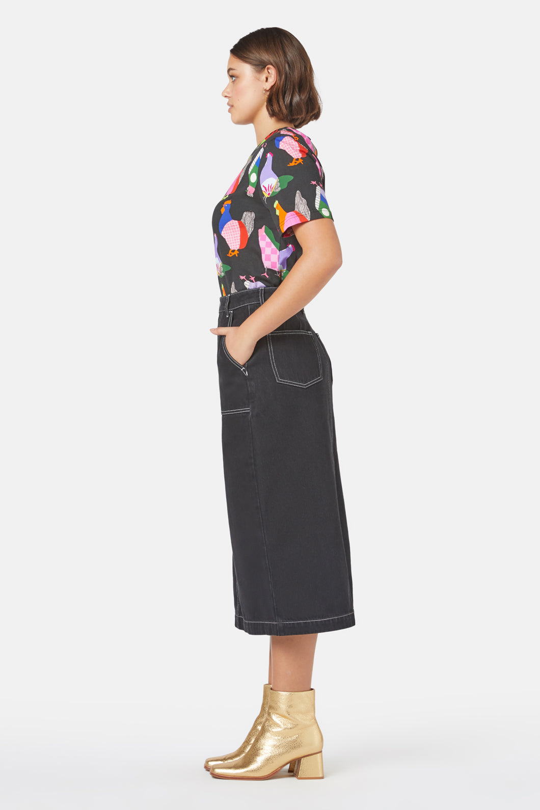 Gorman - Midnight Denim Skirt - black