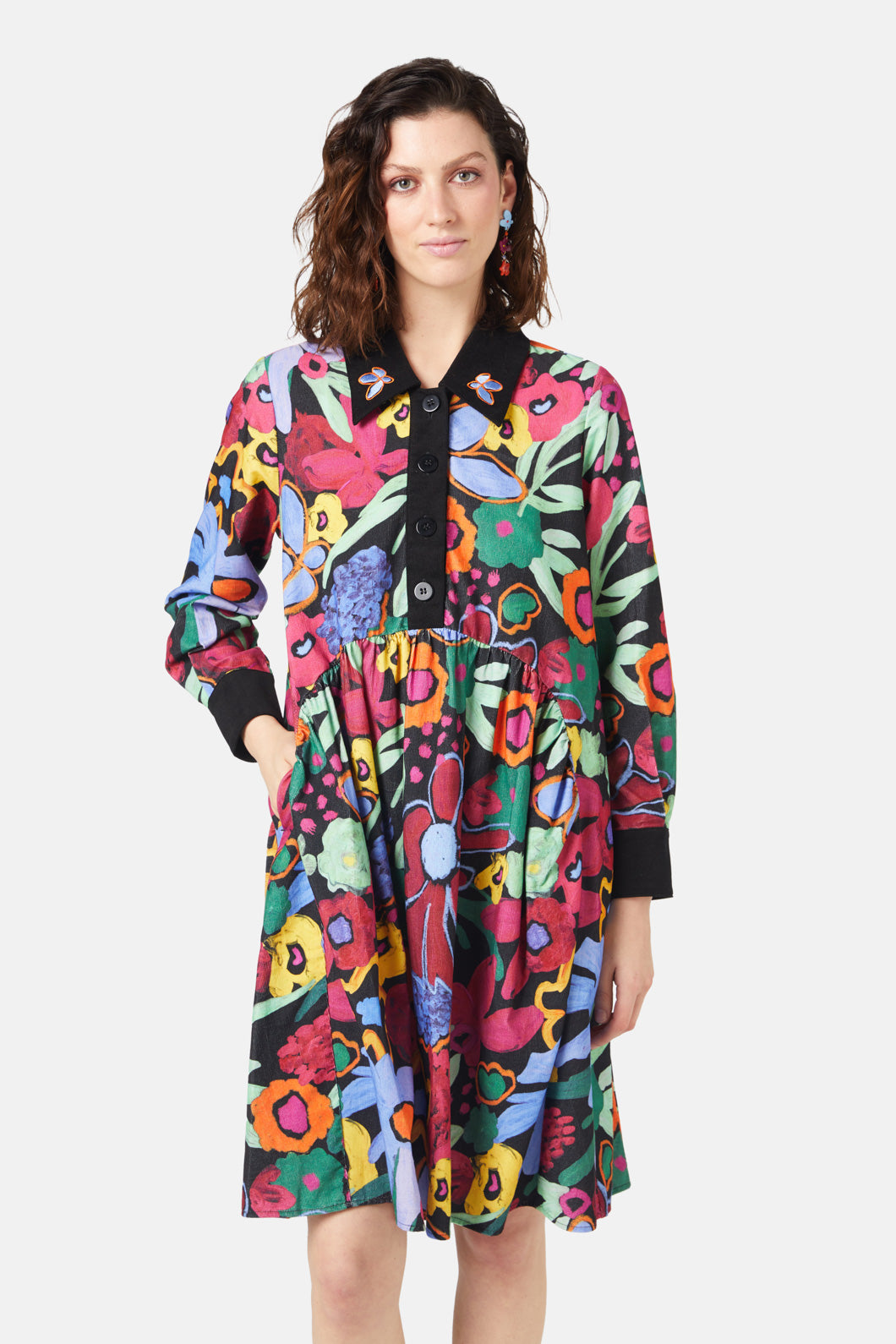 Gorman - Brushed Bouquet Smock Dress - print