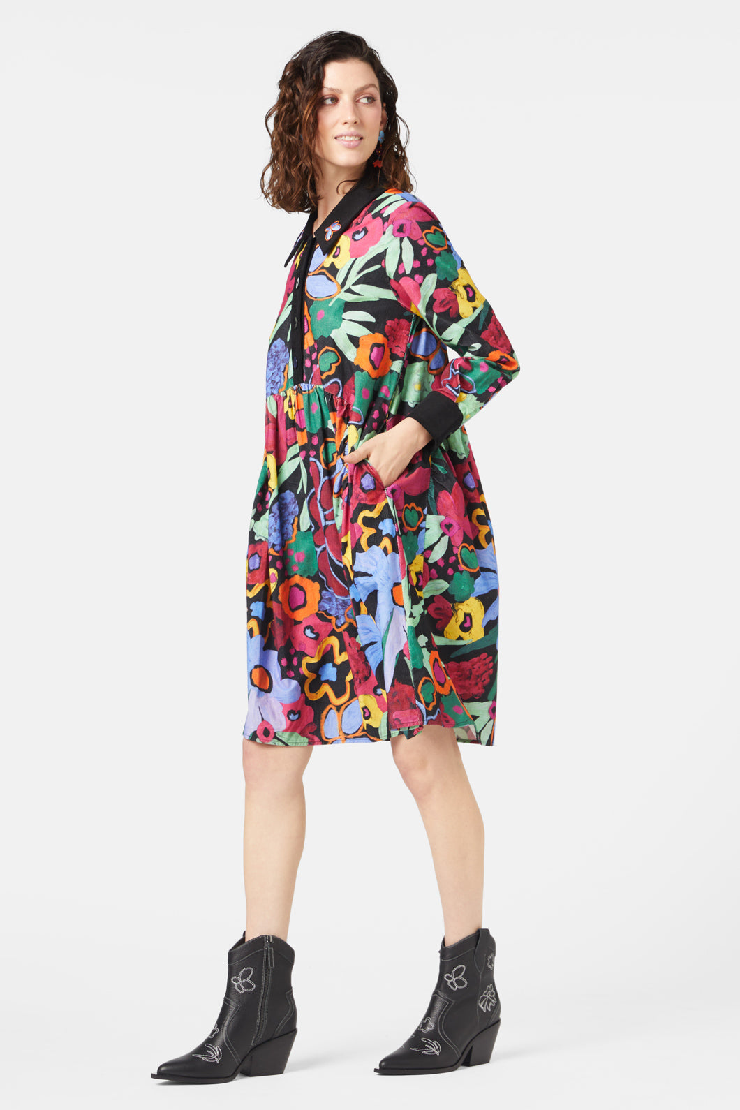 Gorman - Brushed Bouquet Smock Dress - print