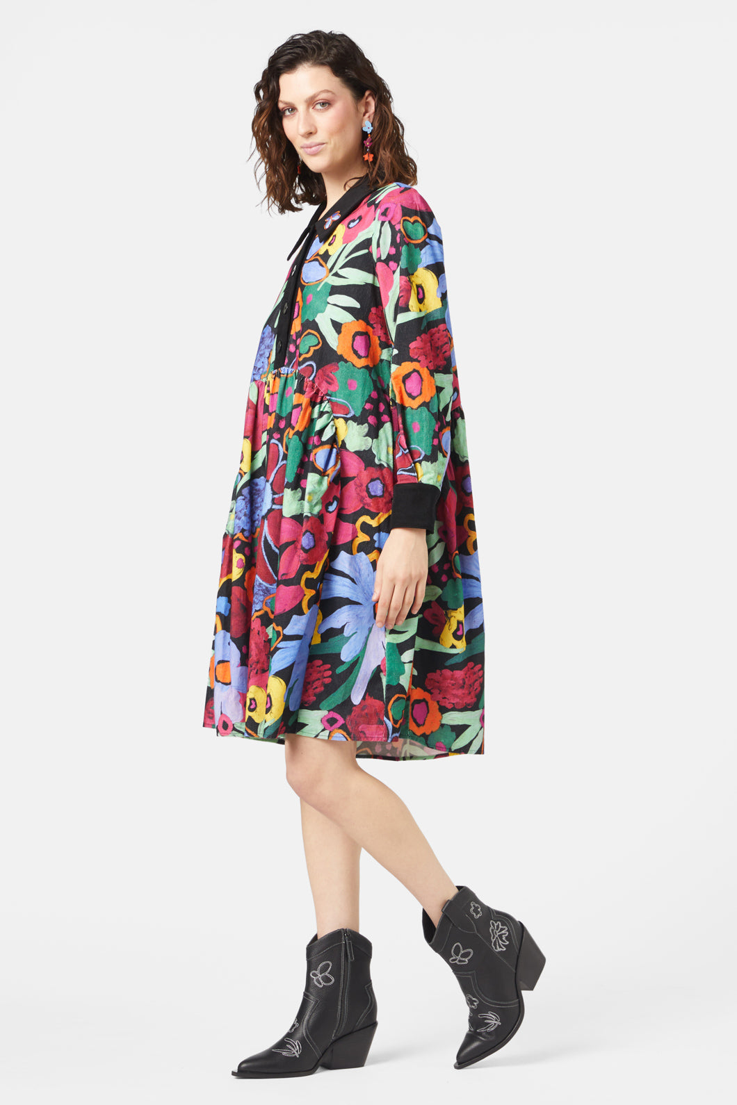 Gorman - Brushed Bouquet Smock Dress - print