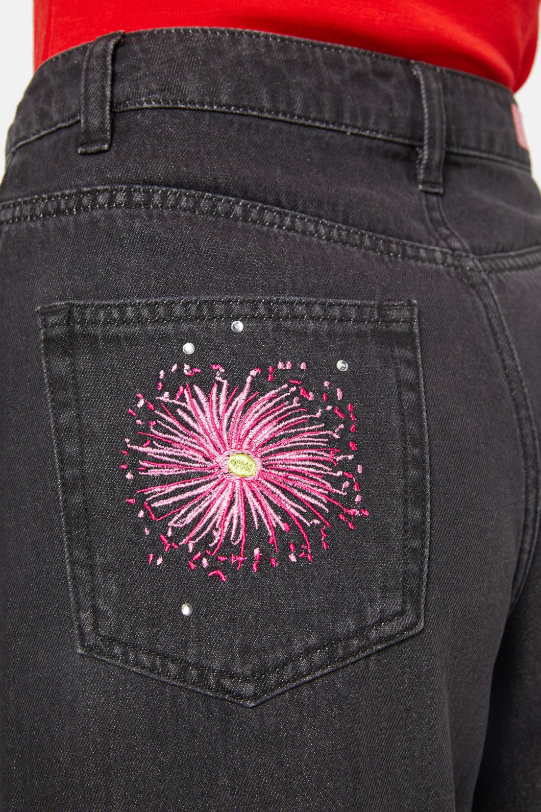 Gorman - Winter Waratah Embroidered Jeans - black