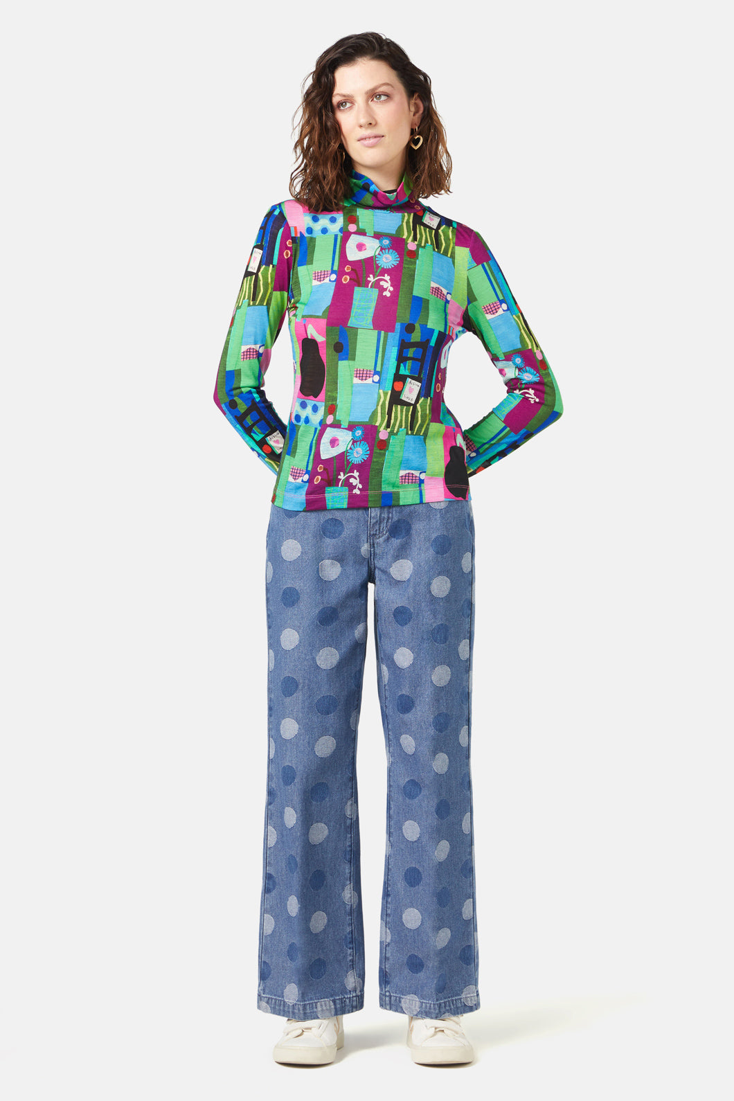 Gorman - Collage Notes Merino Polo - print