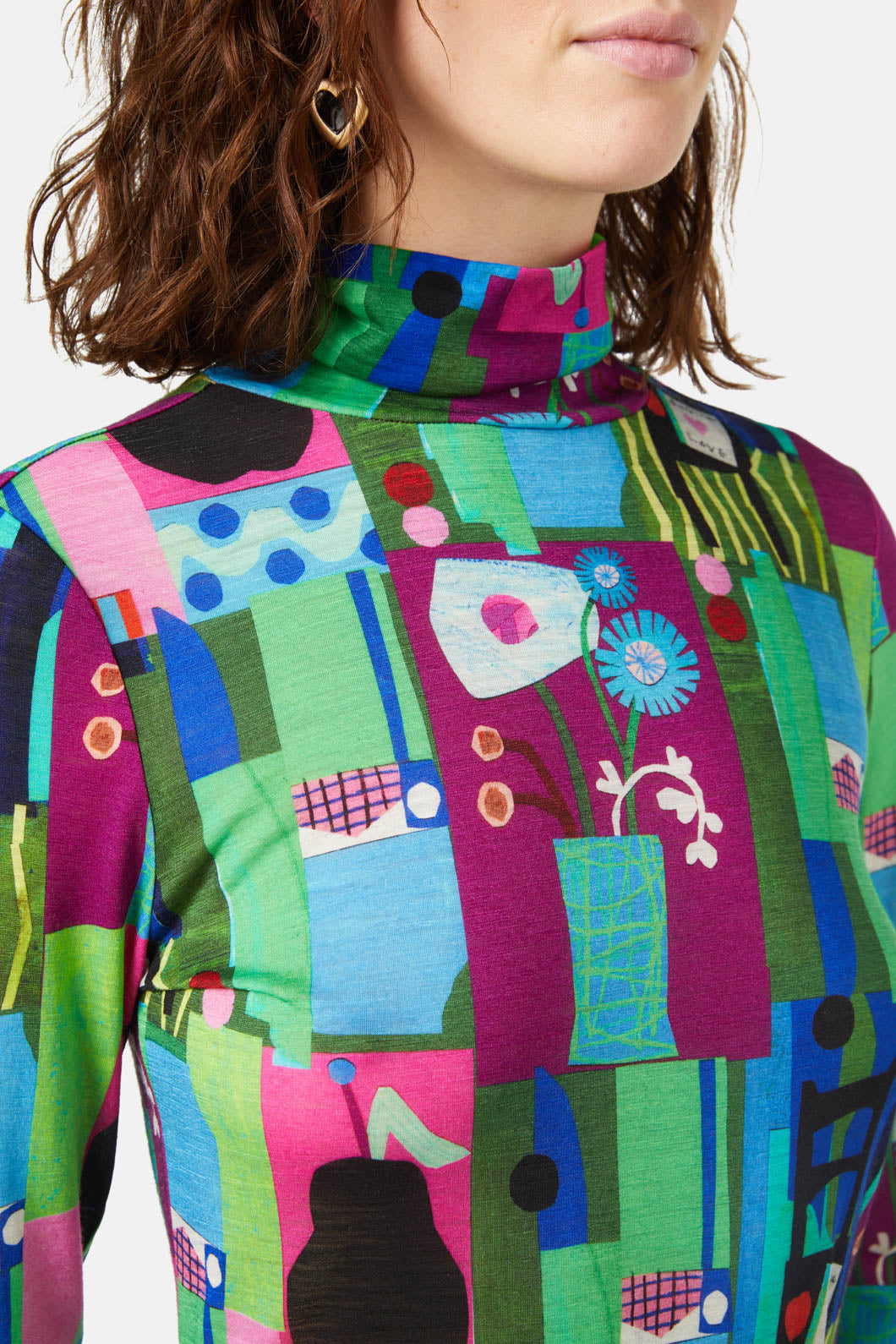 Gorman - Collage Notes Merino Polo - print