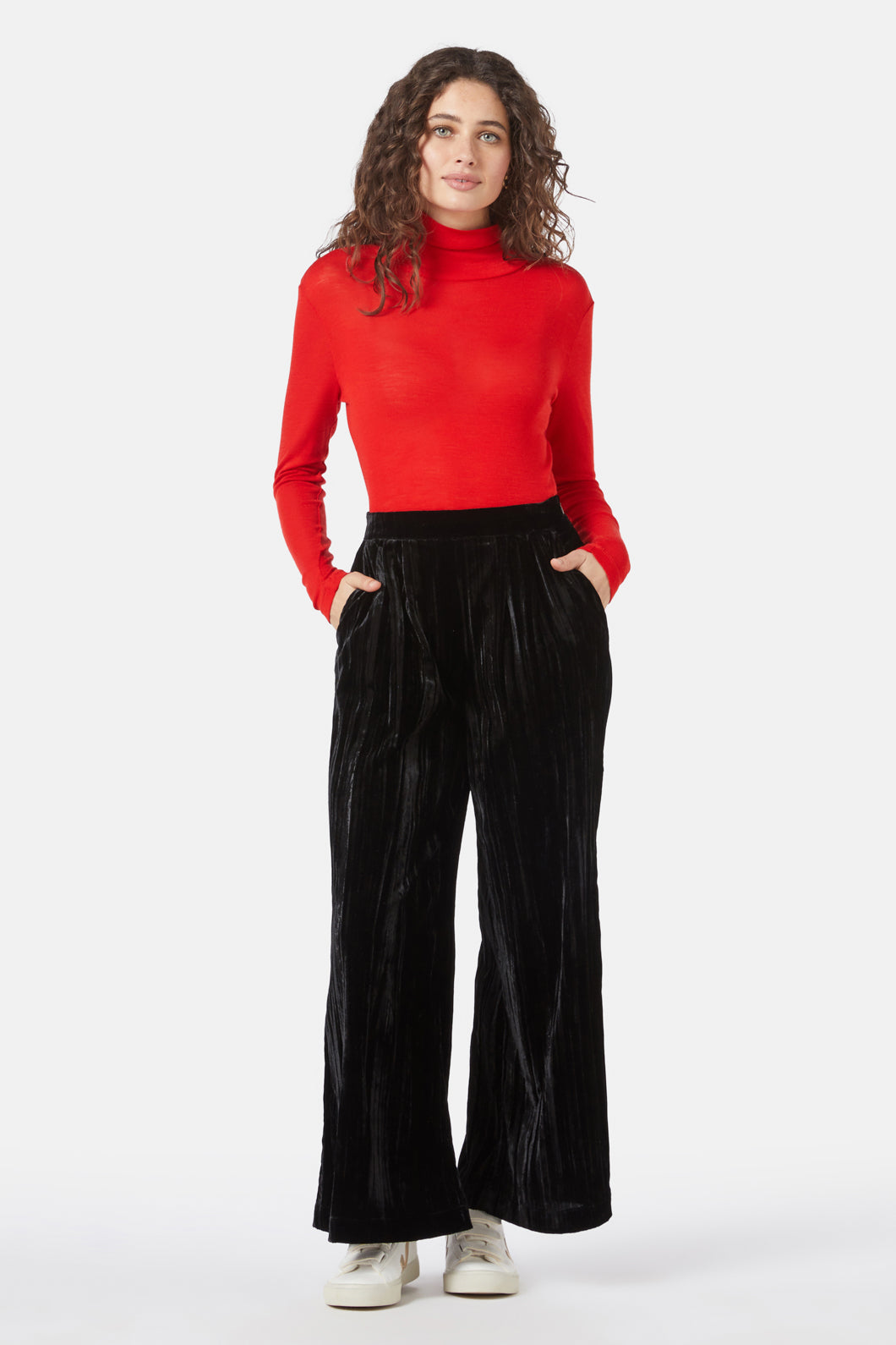 Gorman - Crushed Velour Culotte - black