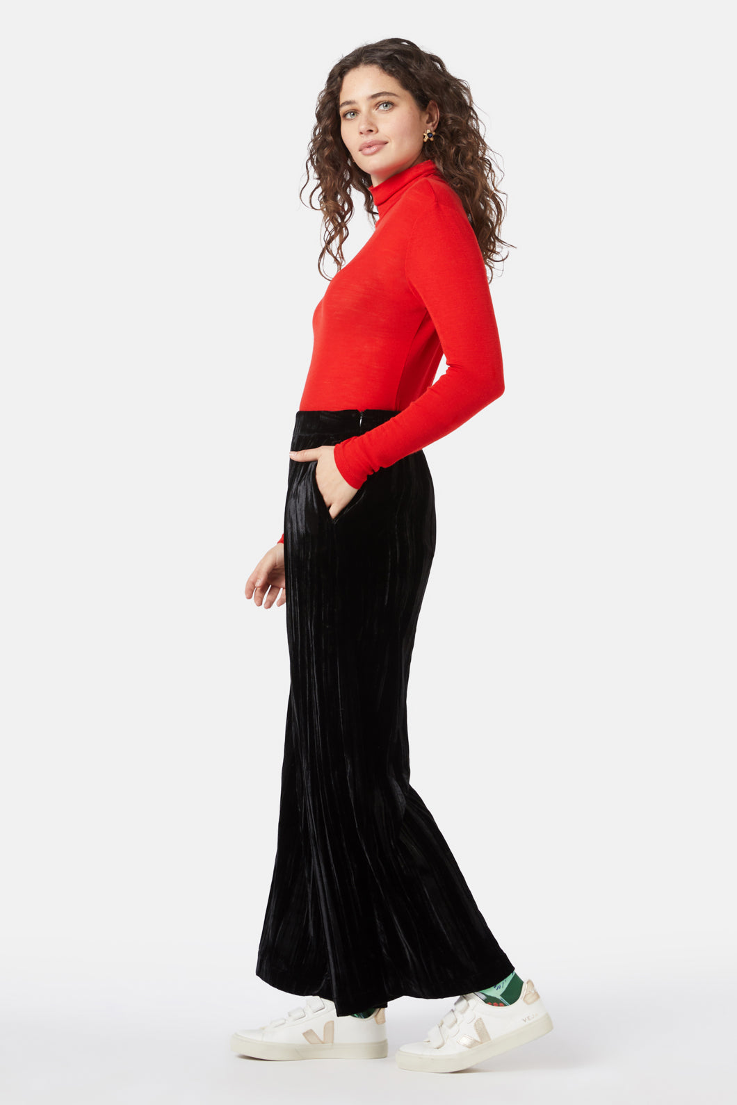 Gorman - Crushed Velour Culotte - black