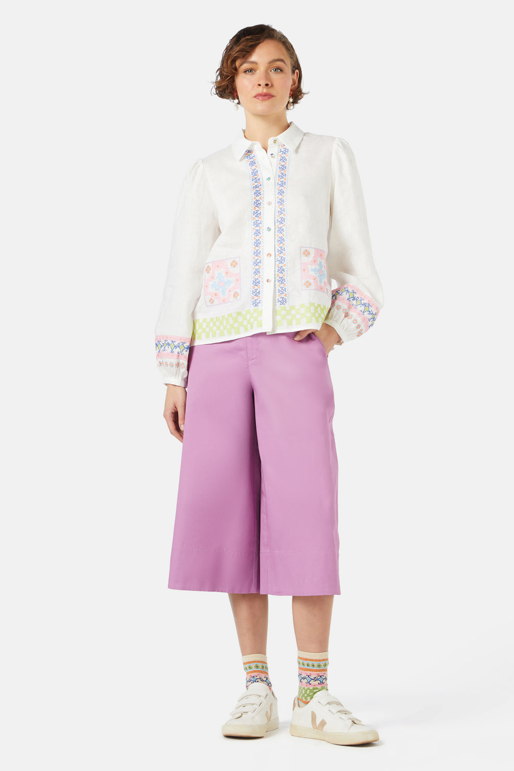 Gorman - Stained Glass Embroidered Shirt - white