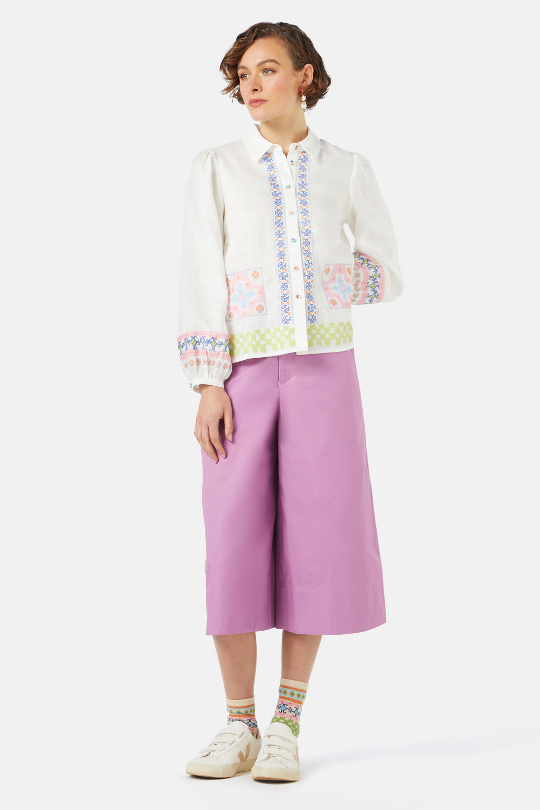Gorman - Stained Glass Embroidered Shirt - white