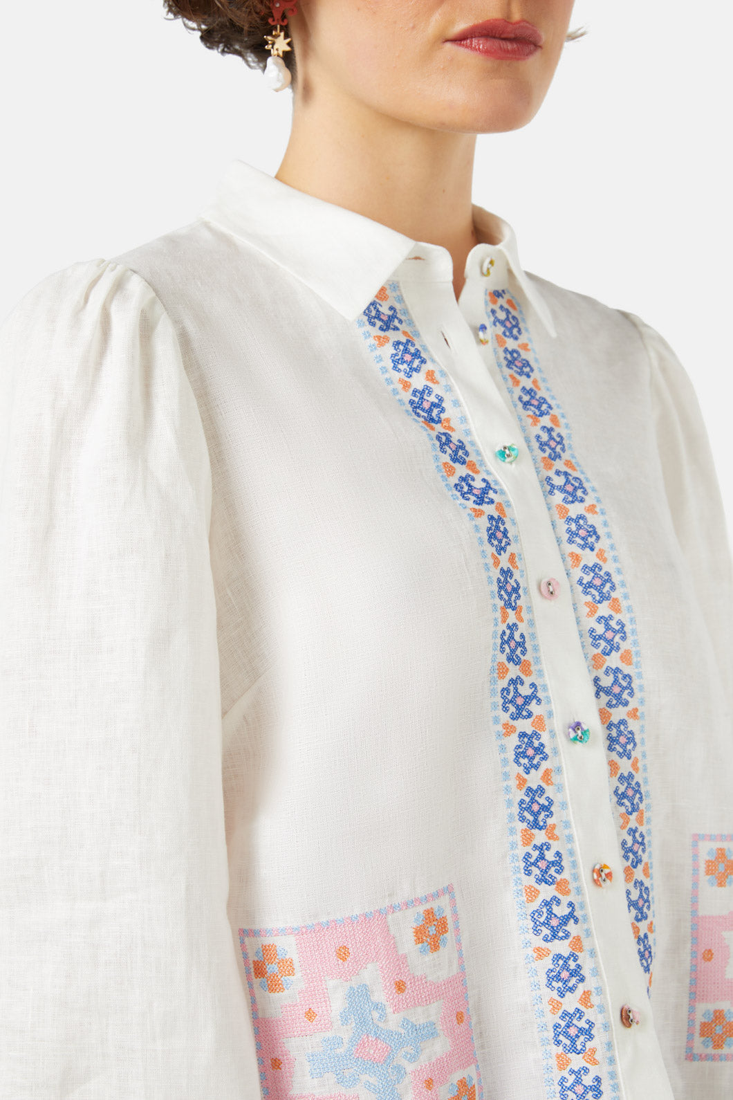 Gorman - Stained Glass Embroidered Shirt - white