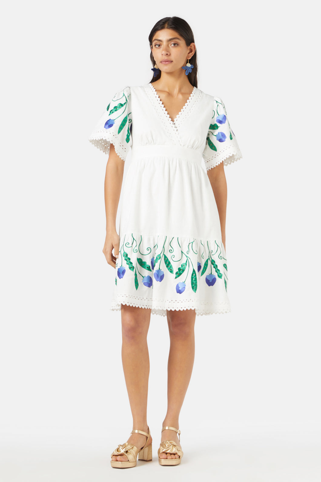 Gorman - Peas Anglaise Dress - white