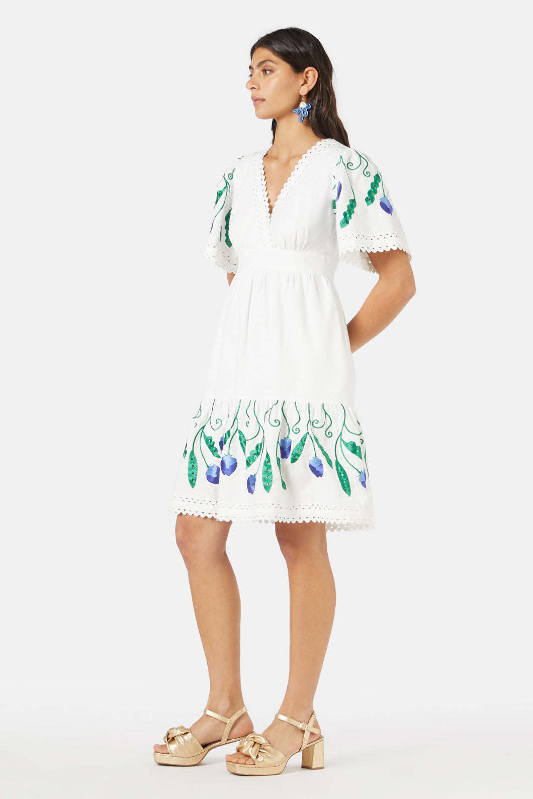 Gorman - Peas Anglaise Dress - white