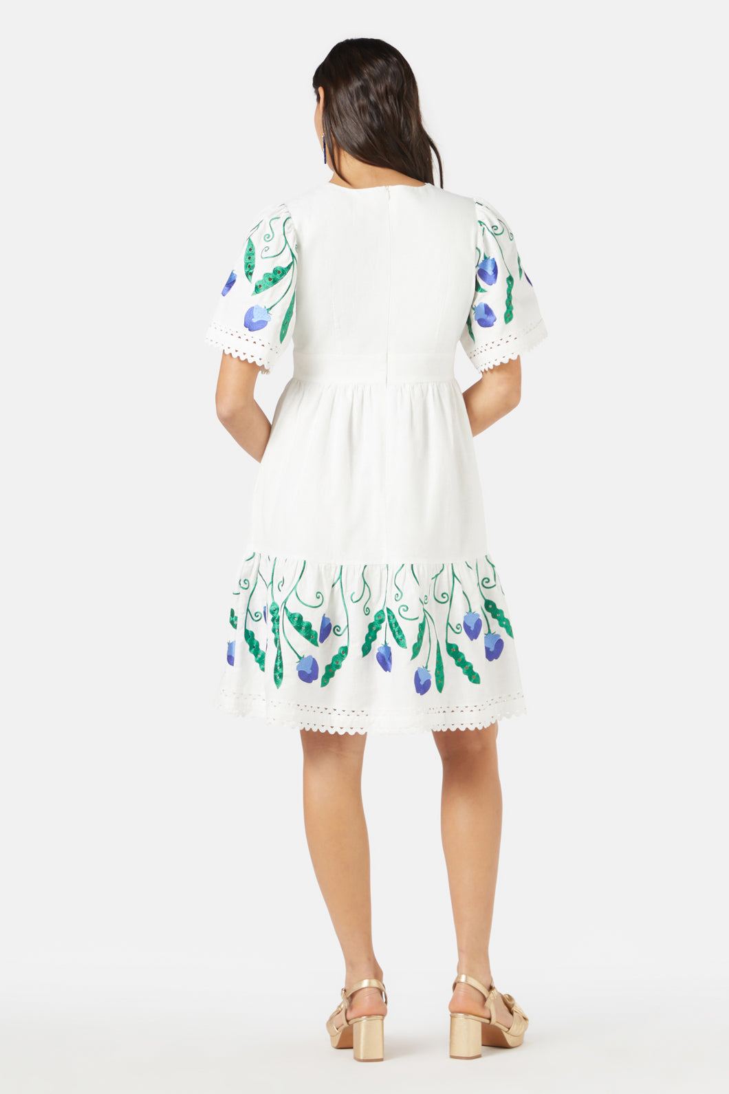 Gorman - Peas Anglaise Dress - white