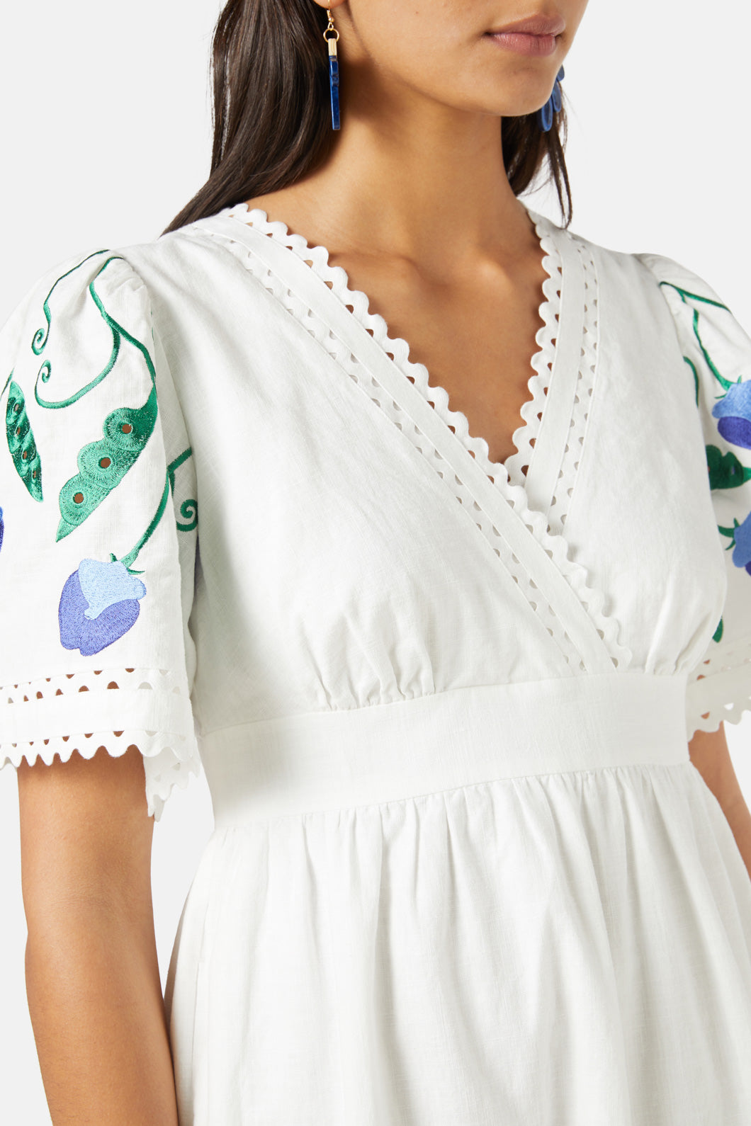Gorman - Peas Anglaise Dress - white