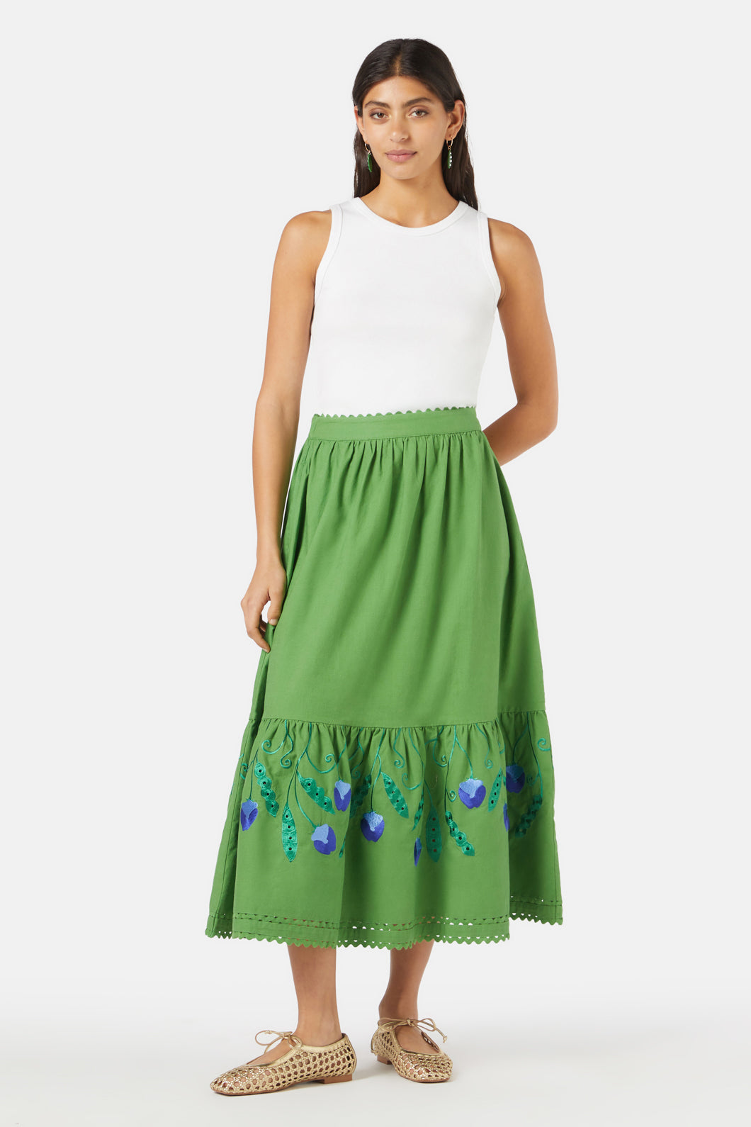 Gorman - Peas Anglaise Skirt - green