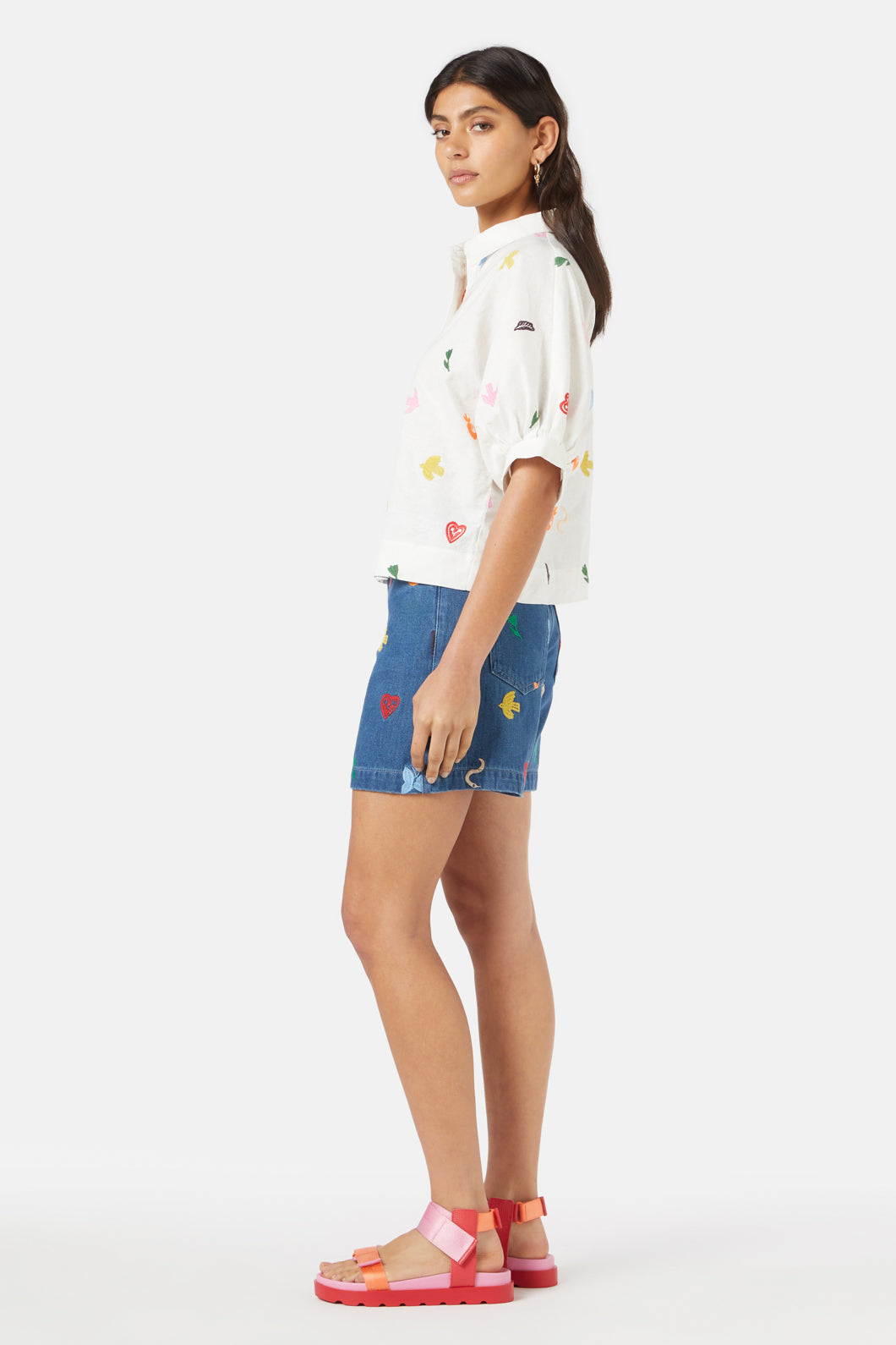 Gorman - Birds And Flowers Emb Shirt - white