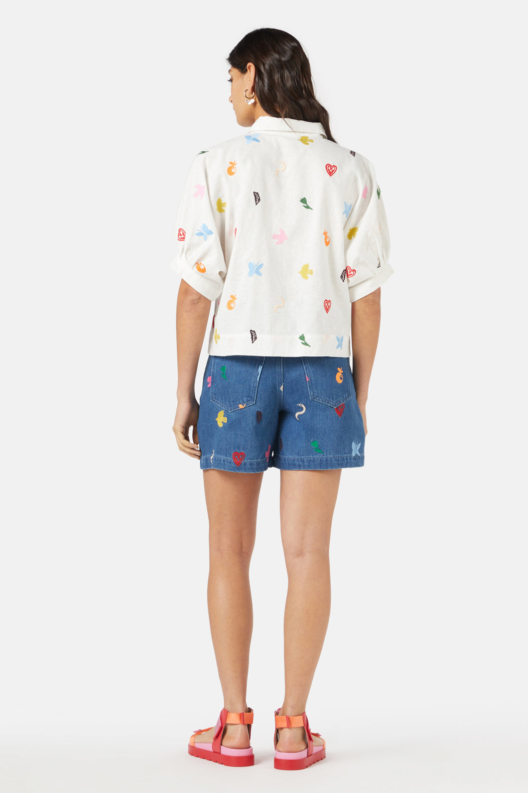 Gorman - Birds And Flowers Emb Shirt - white