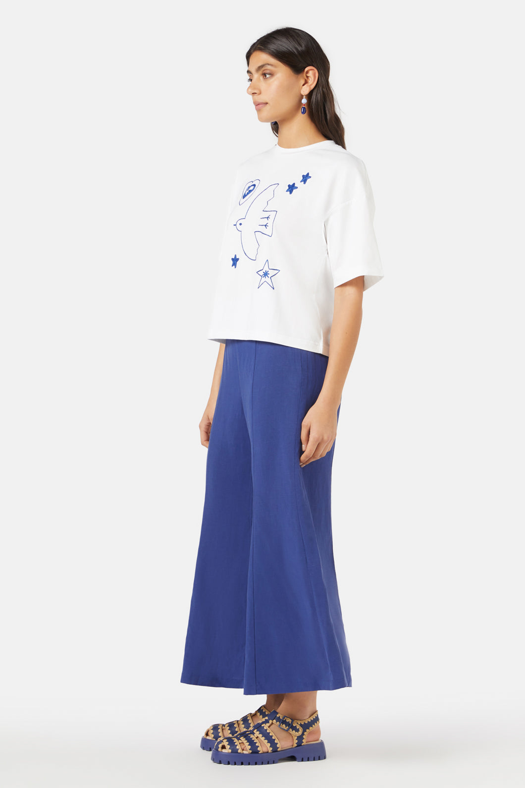 Gorman - Lovebirds Embroidered Tee - white