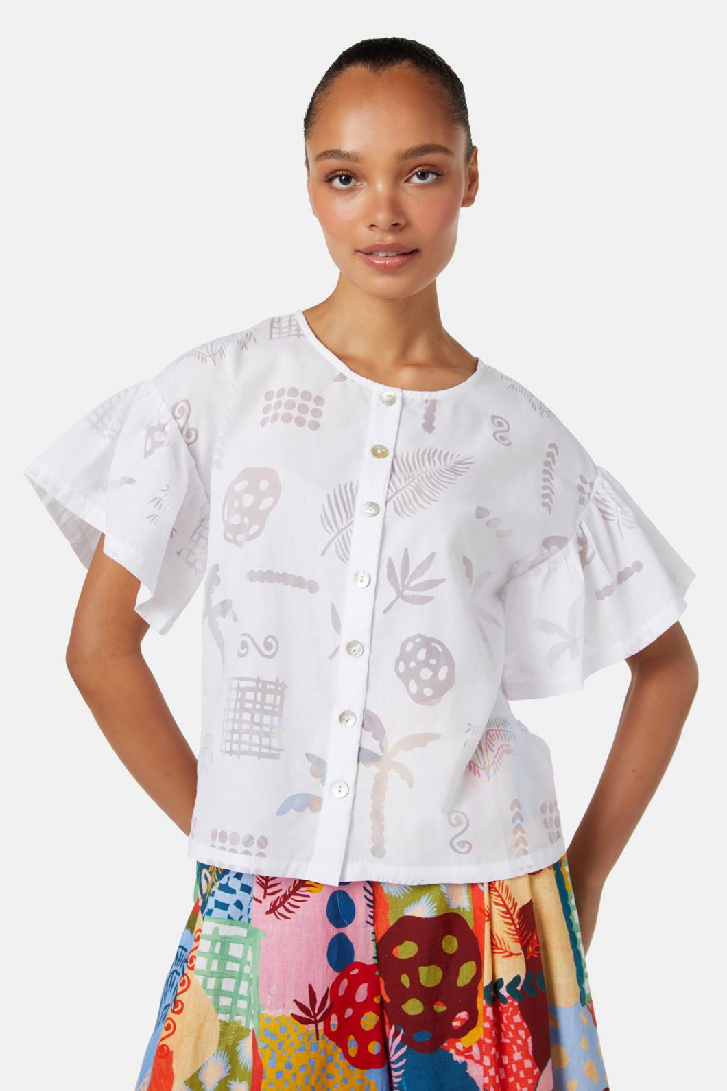 Gorman - Palmetto Burnout Top - white
