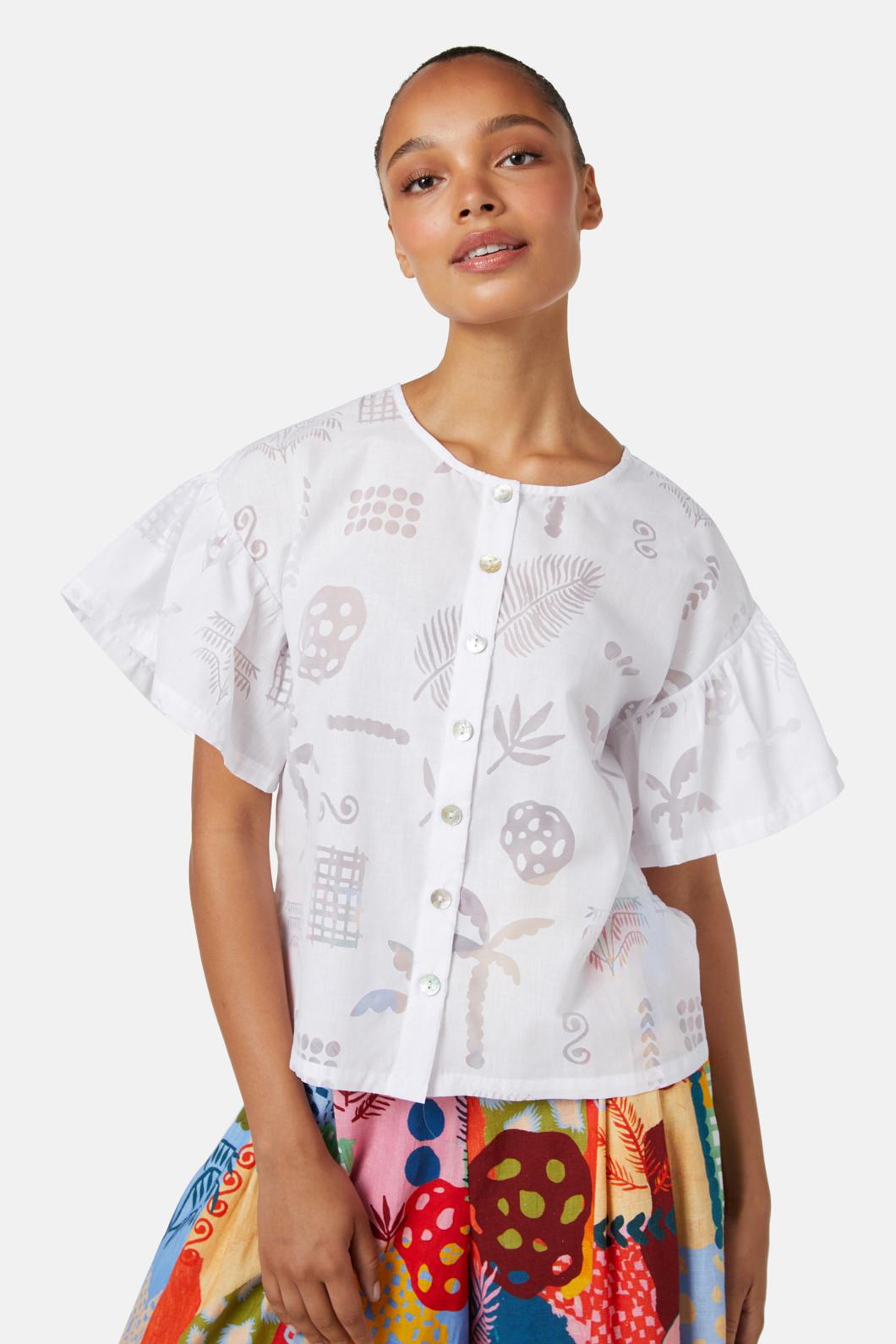 Gorman - Palmetto Burnout Top - white
