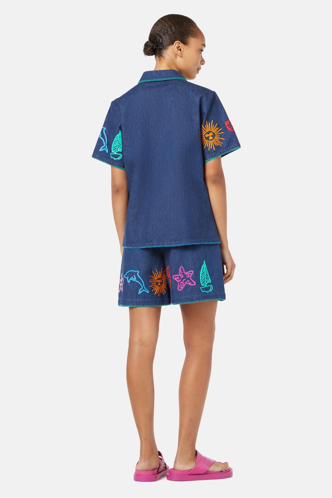 Gorman - Taking Time Embroidered Denim Shirt - denim
