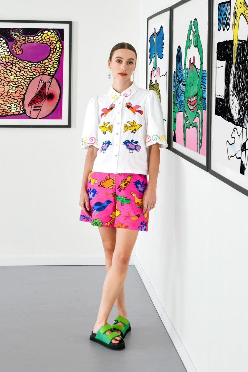 Gorman - The Birds Shirt - white