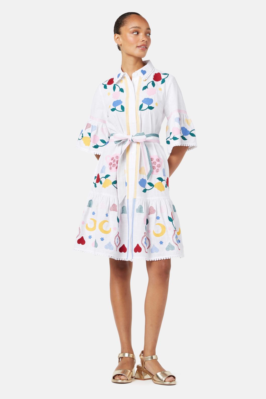 Gorman - Plate Up Embroidered Dress - white