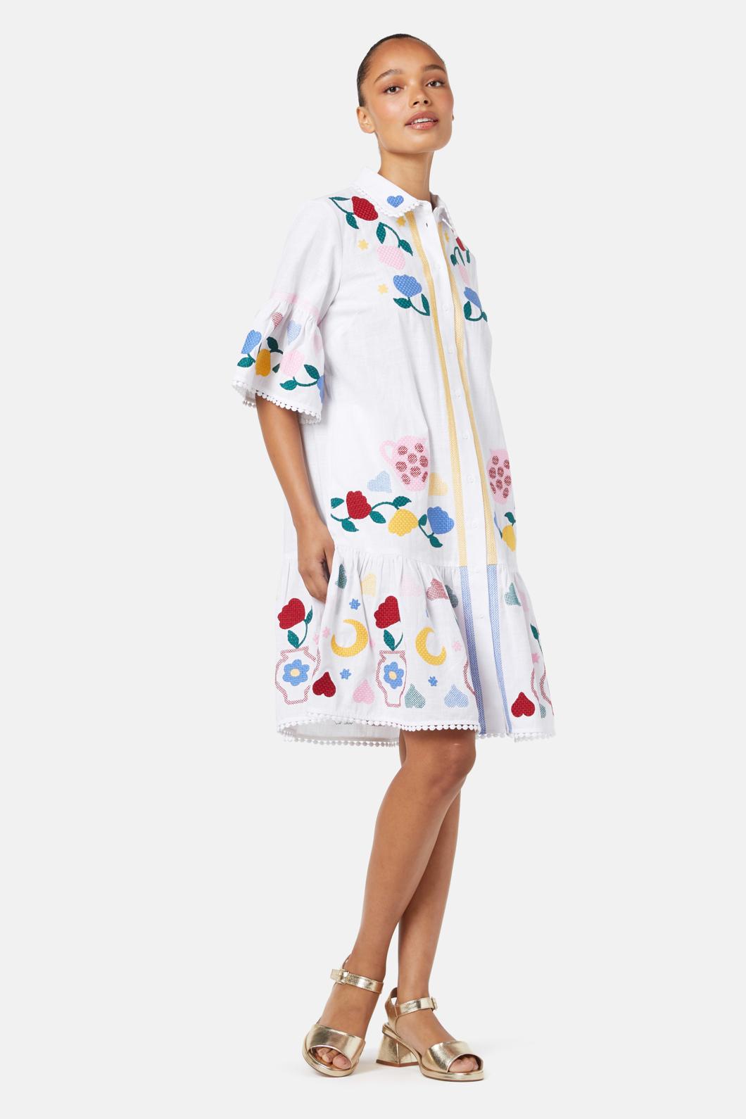 Gorman - Plate Up Embroidered Dress - white