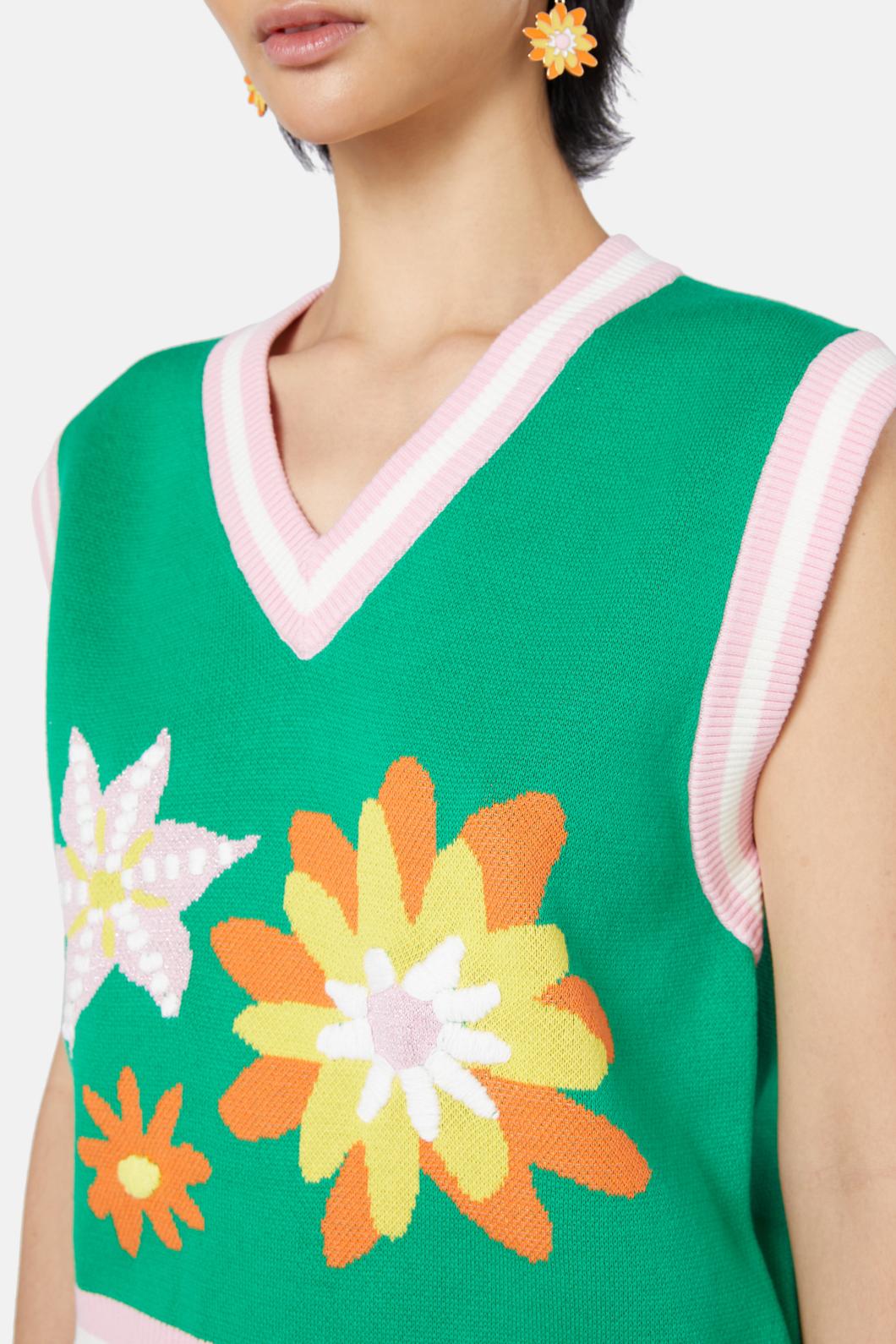 Gorman - Wild Blossoms Knit Vest - green