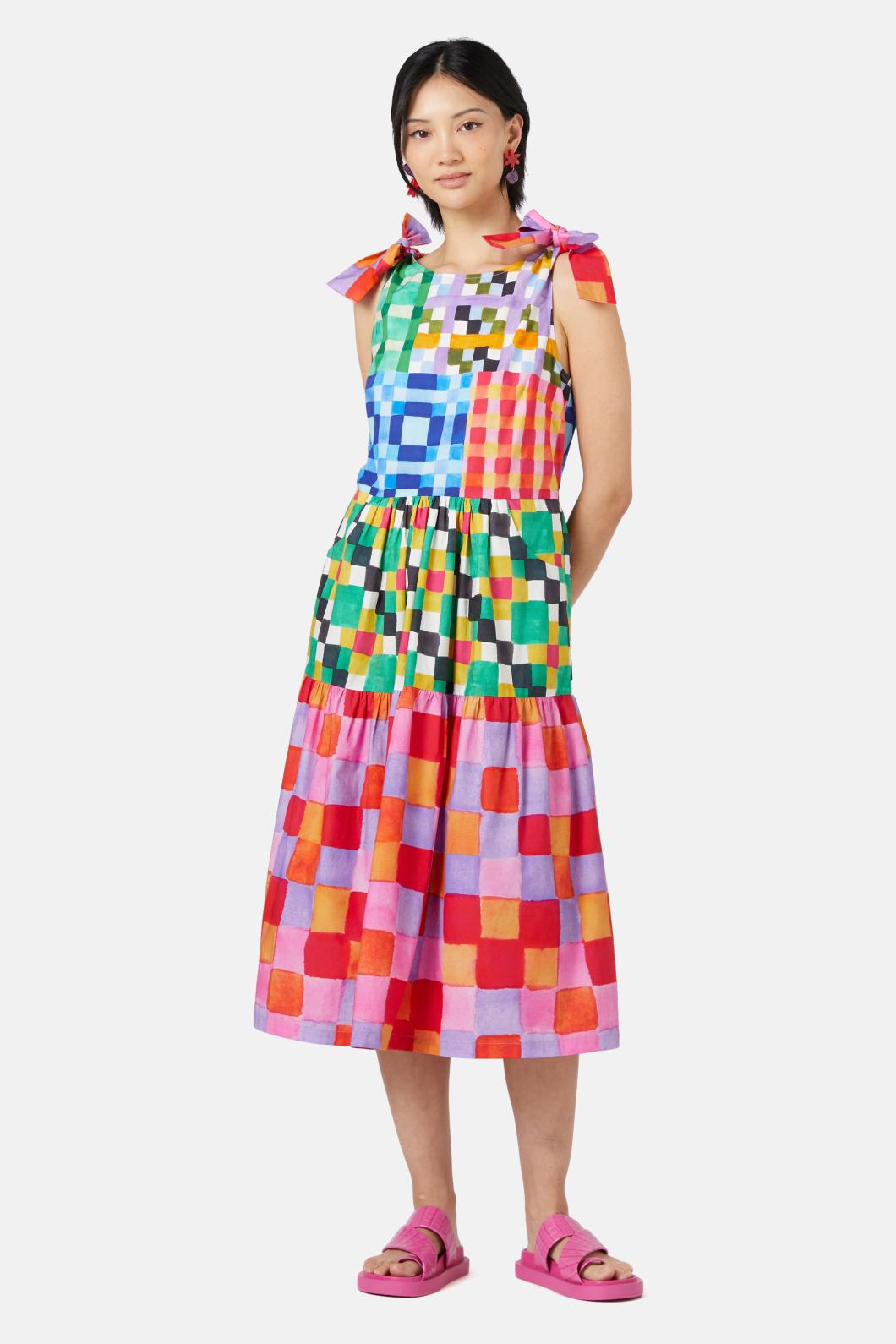 Gorman - Gingham Garden Tiered Dress - print