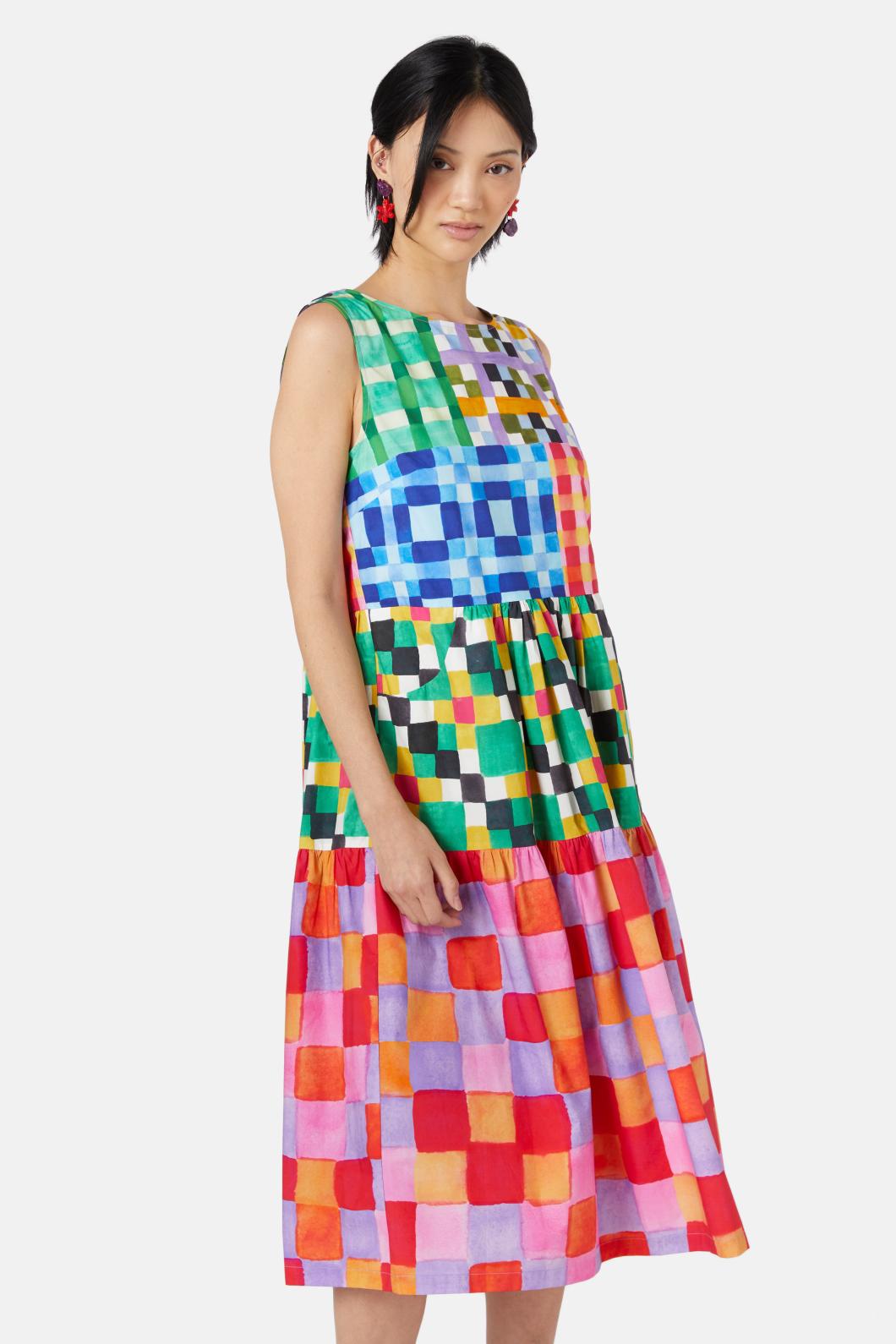 Gorman - Gingham Garden Tiered Dress - print