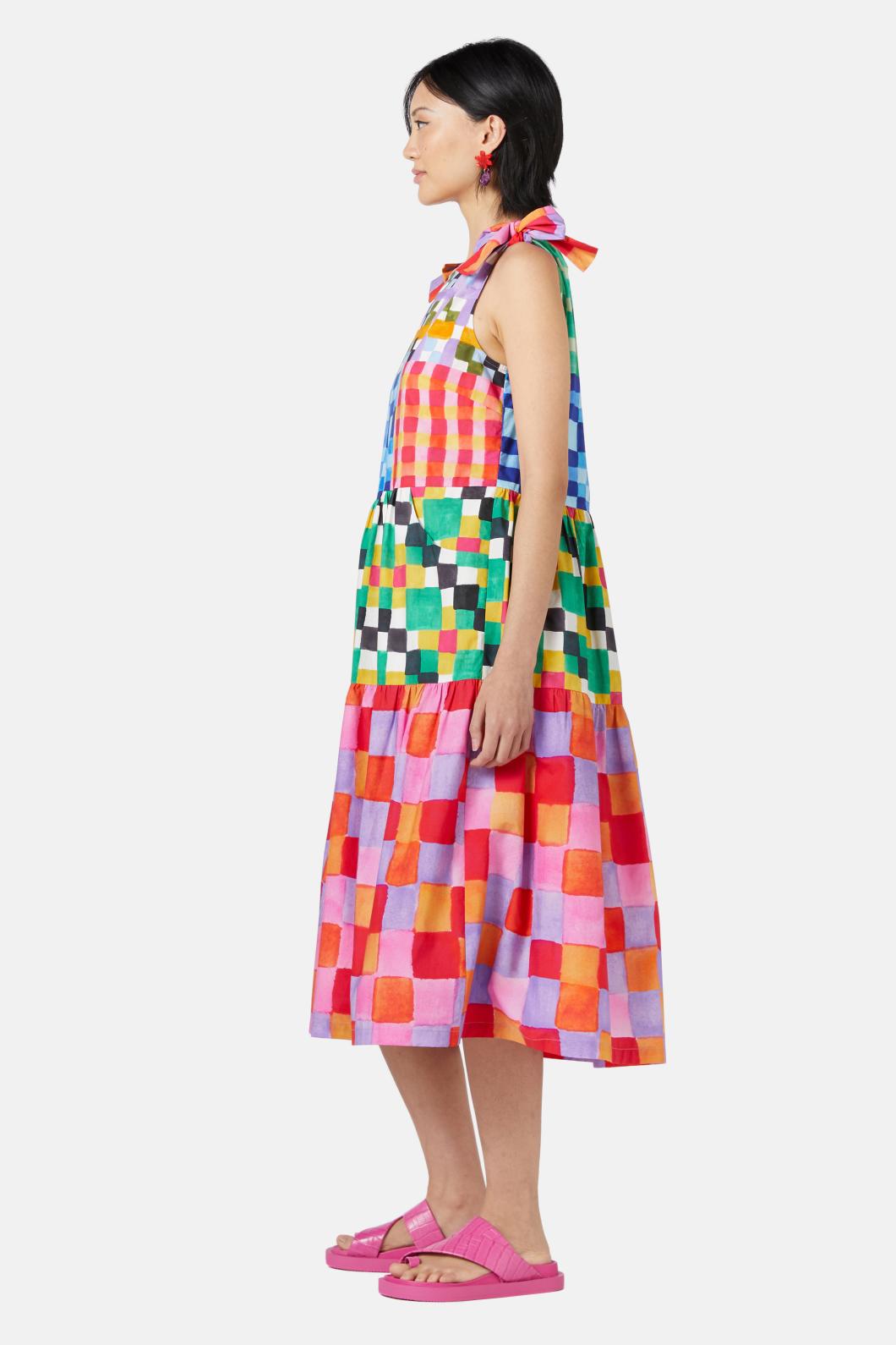 Gorman - Gingham Garden Tiered Dress - print