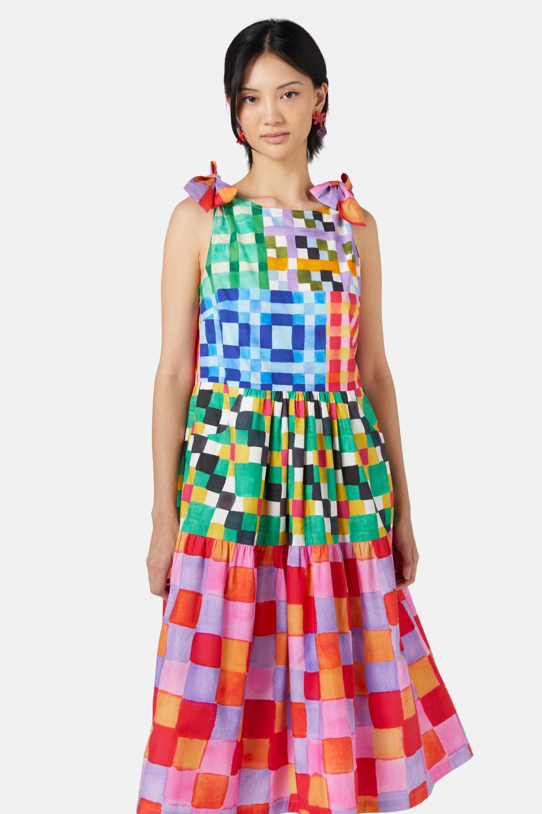 Gorman - Gingham Garden Tiered Dress - print
