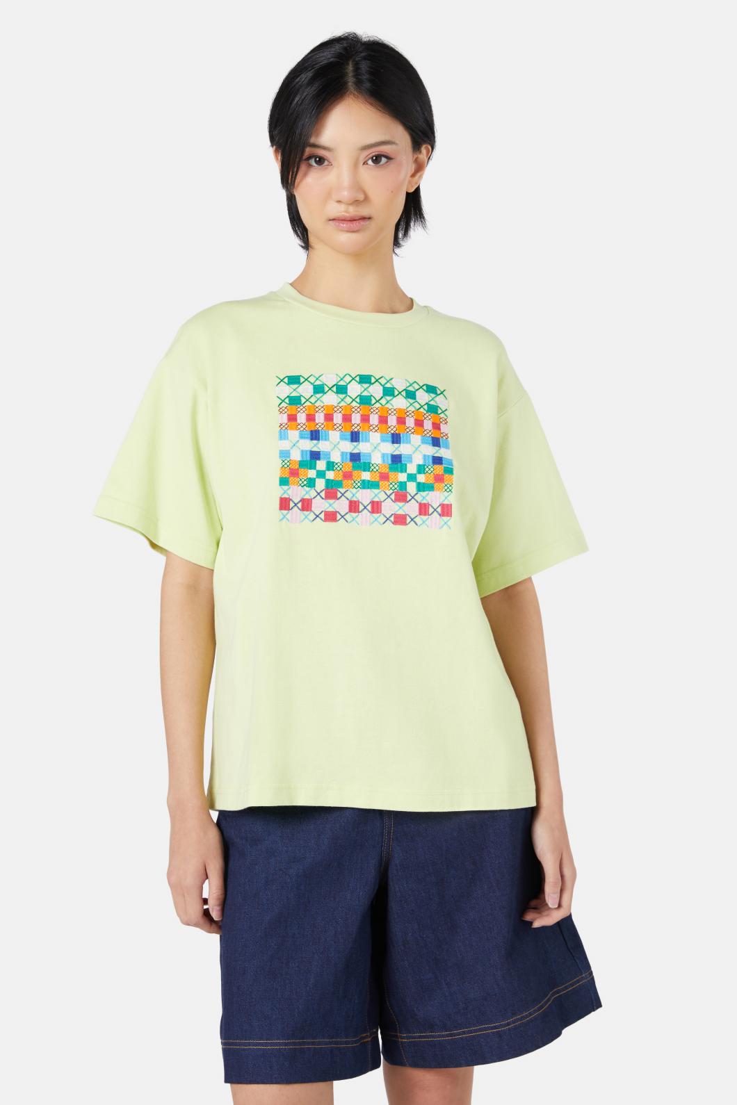 Gorman - Gingham Garden Stitch Tee - print