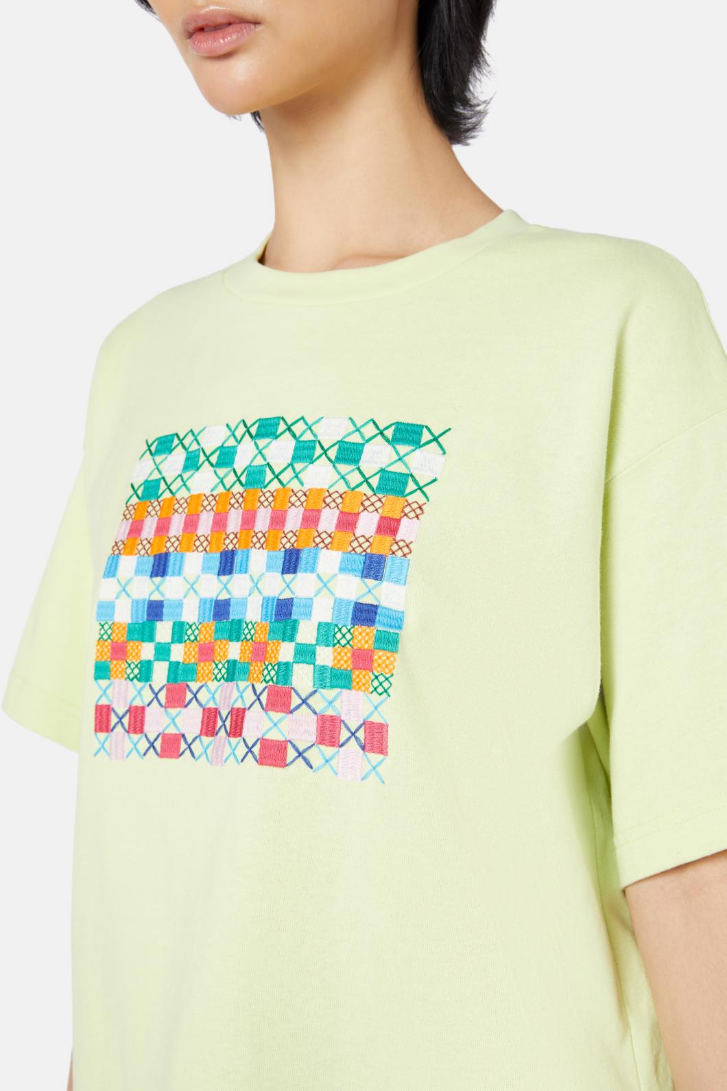 Gorman - Gingham Garden Stitch Tee - print