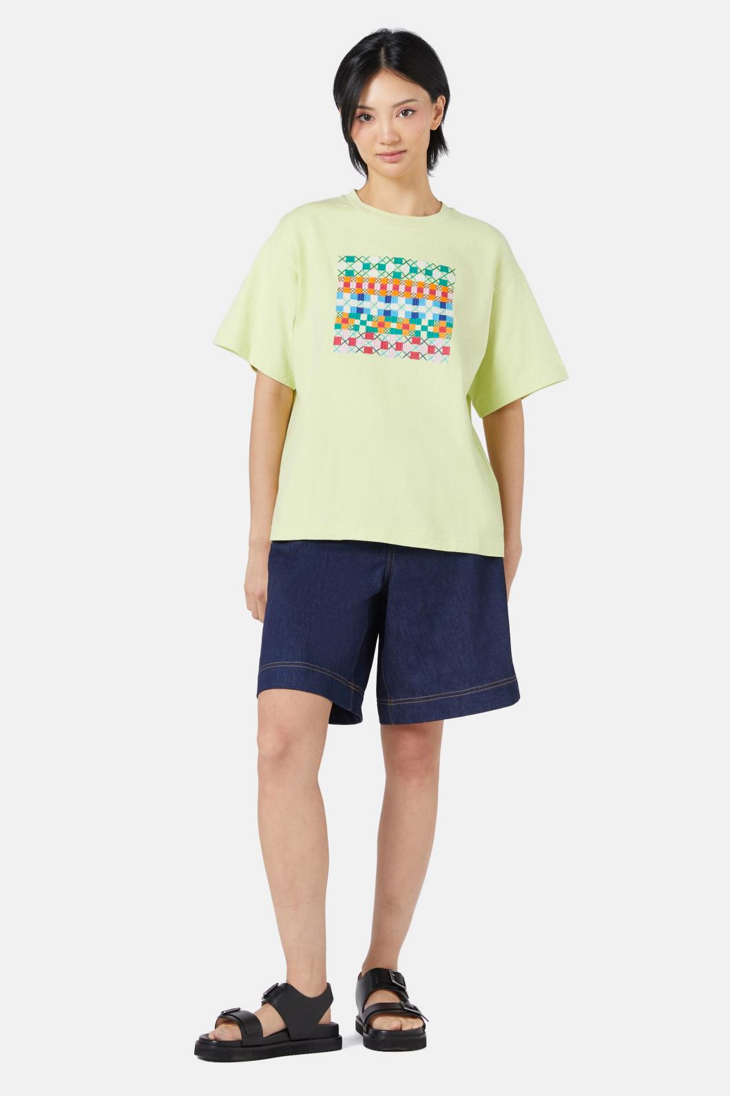 Gorman - Gingham Garden Stitch Tee - print