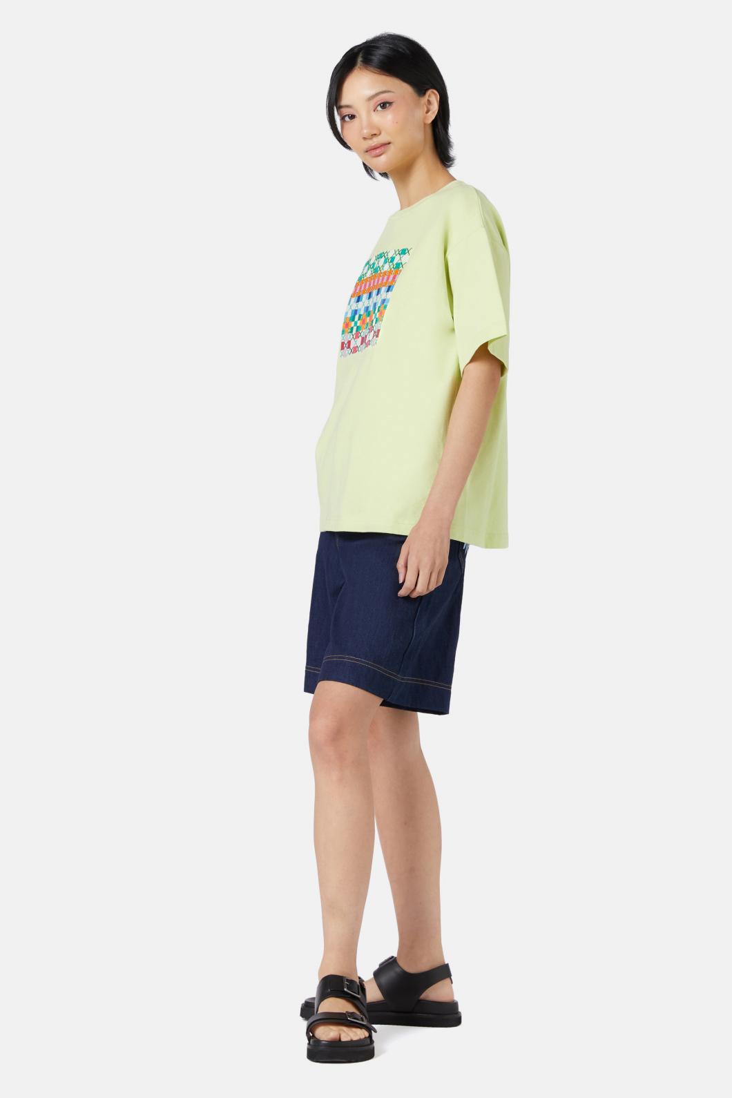 Gorman - Gingham Garden Stitch Tee - print
