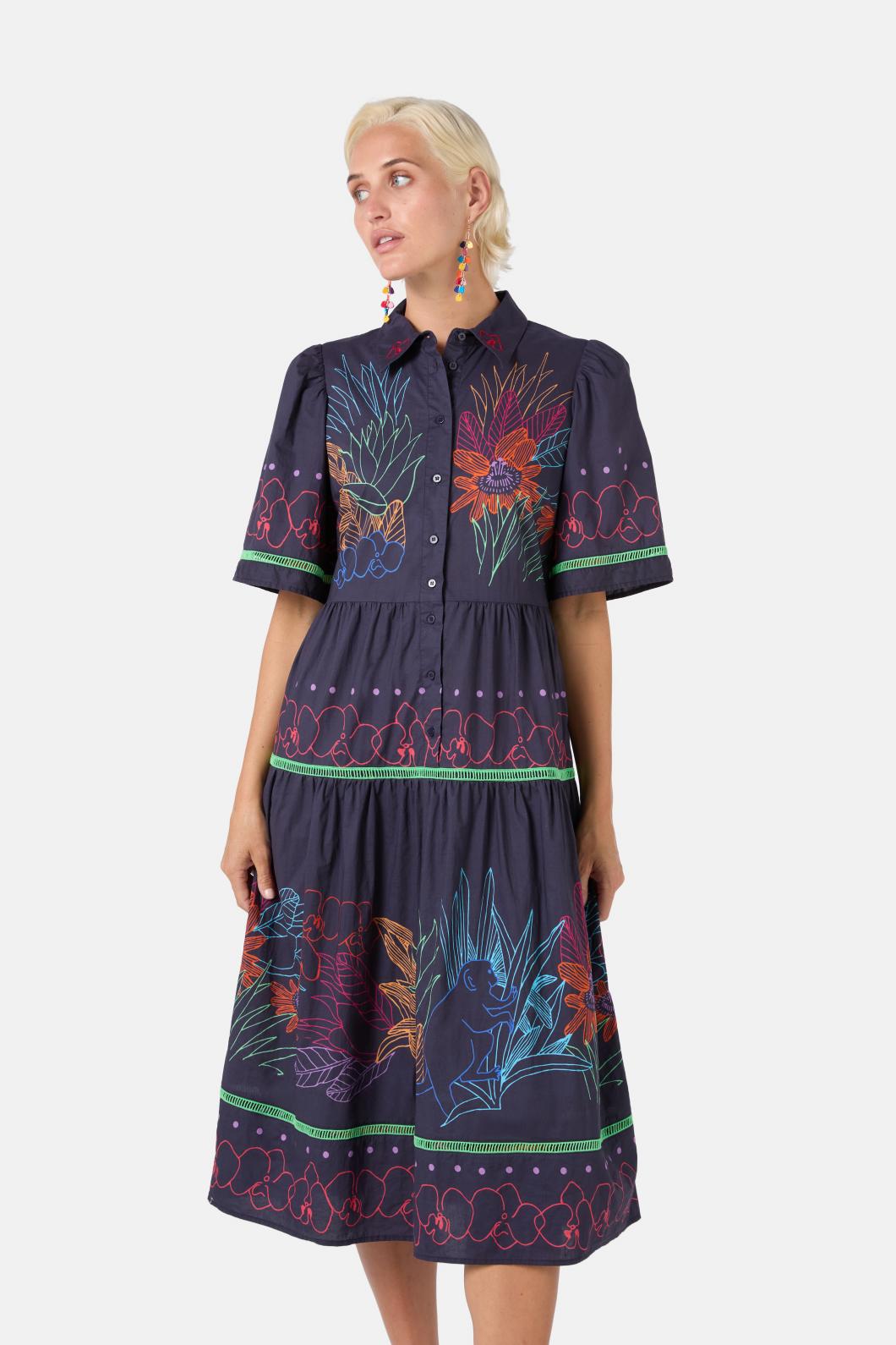 Gorman - Monkey Forest Poplin Dress - print