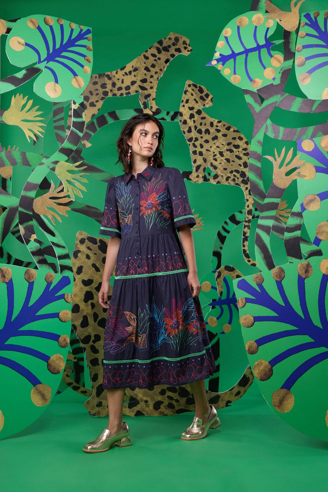 Gorman - Monkey Forest Poplin Dress - print