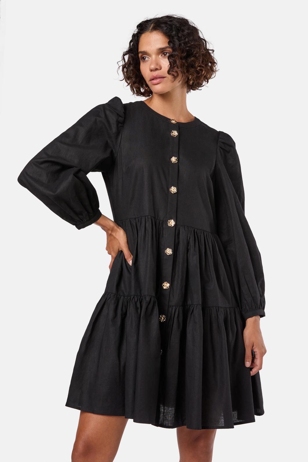 Gorman - Picking Flowers Tiered Dress - black