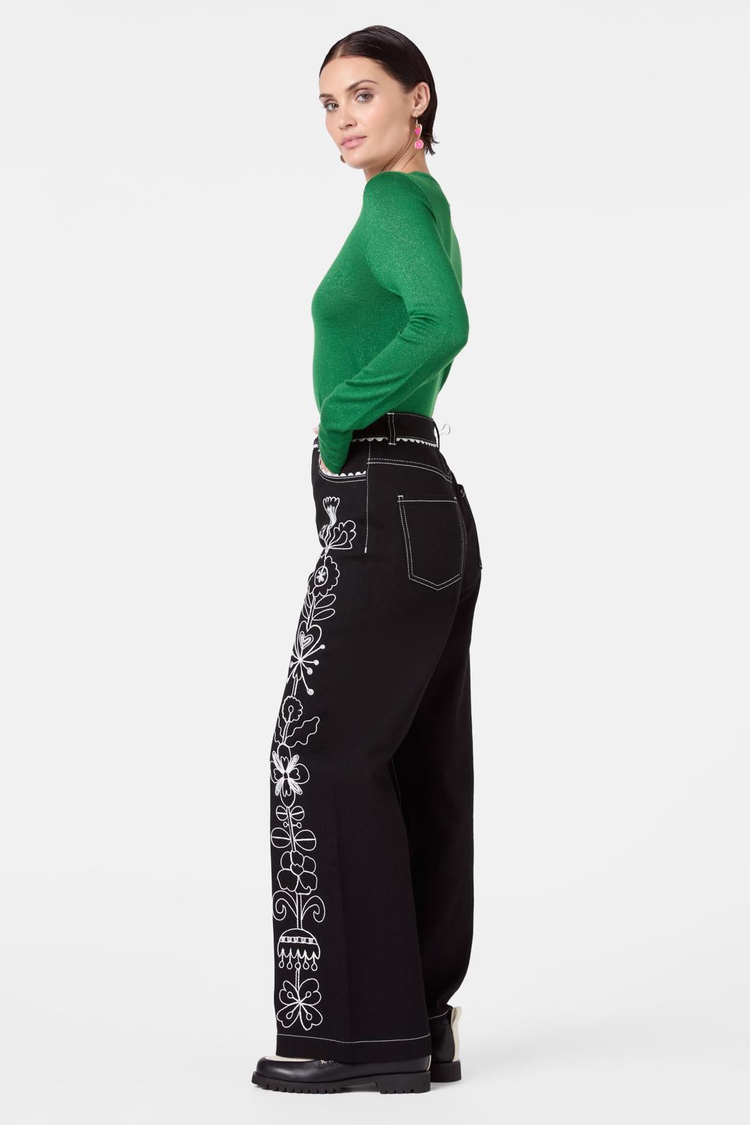 Gorman - Folk Tales Embroidered Jeans - black