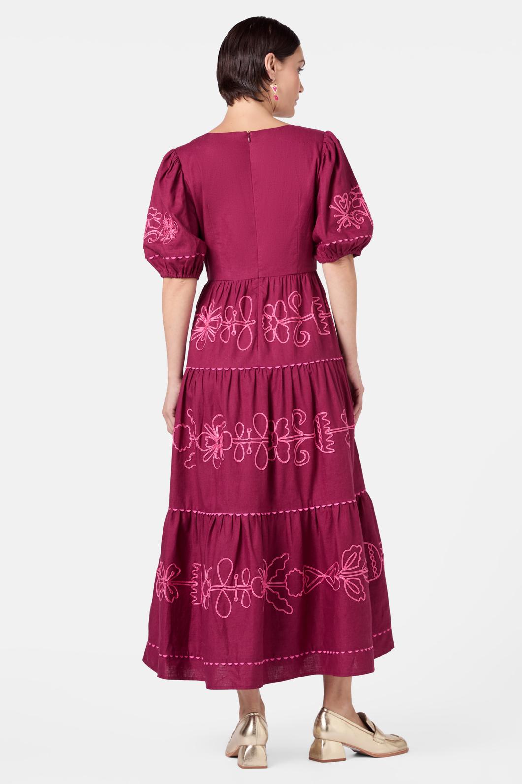 Gorman - Folk Tales Tiered Dress - wine