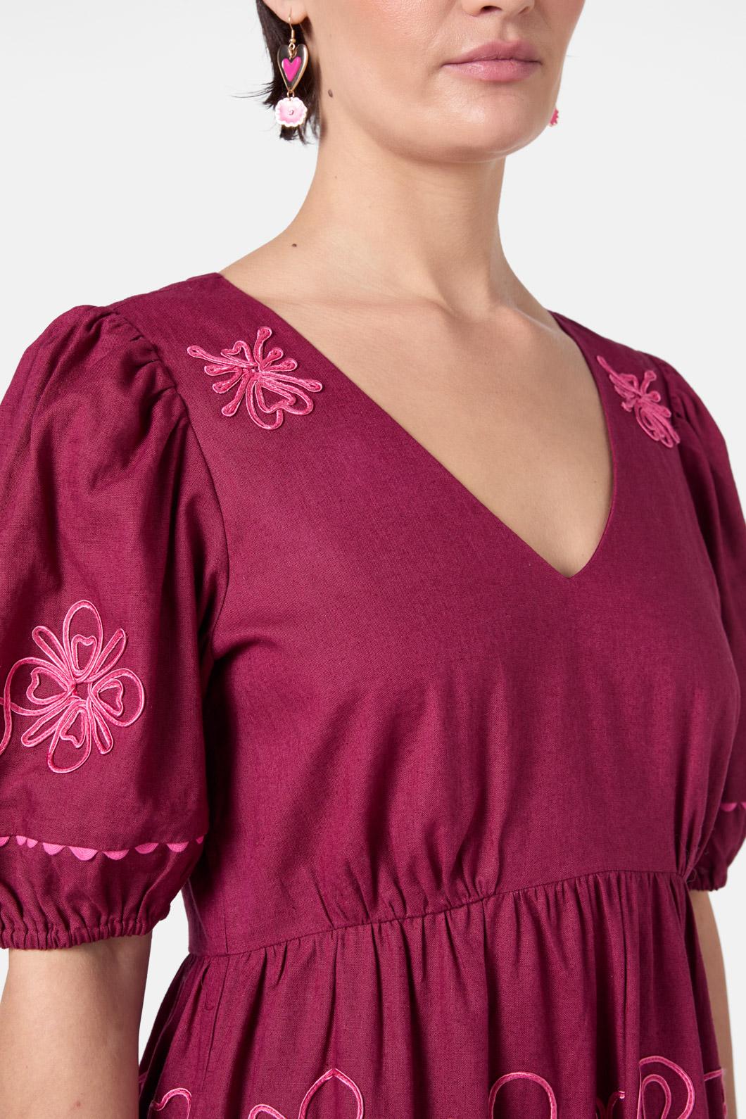 Gorman - Folk Tales Tiered Dress - wine