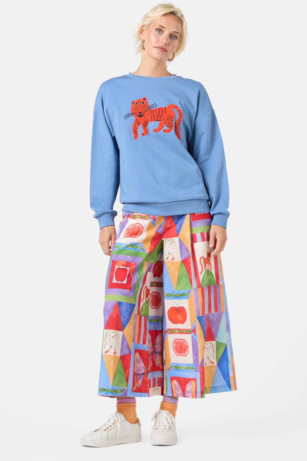 Gorman - Fantasy Patchwork Tufted Sweat - blue